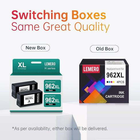 خراطيش حبر سوداء LEMERO 962XL بديلة لـ HP 962 XL 962XL مجموعة خراطيش الحبر السوداء لطابعة OfficeJet Pro 9015 9010 9025 9020 9018 9012 9028 (2 أسود) in Kuwait