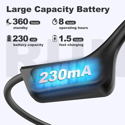 Bone Conduction Headphones Swimming,Waterproof IP68,Wireless Bluetooth 5.3 Earphones with Microphone, Built-in 32GB TF for More Than 10H Music Play, Open Ear Bluetooth Headphones in Kuwait