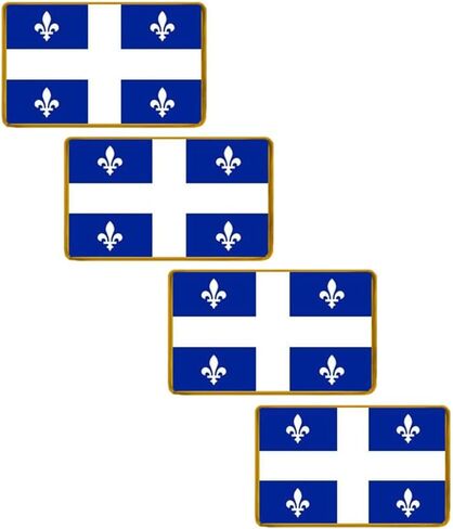 4 قطع كندا كيبيك العلم دبوس مستطيل شارة السفر الدولي بروش سبيكة معدنية تذكارية دبوس ل قبعة الملابس على ظهره in Kuwait