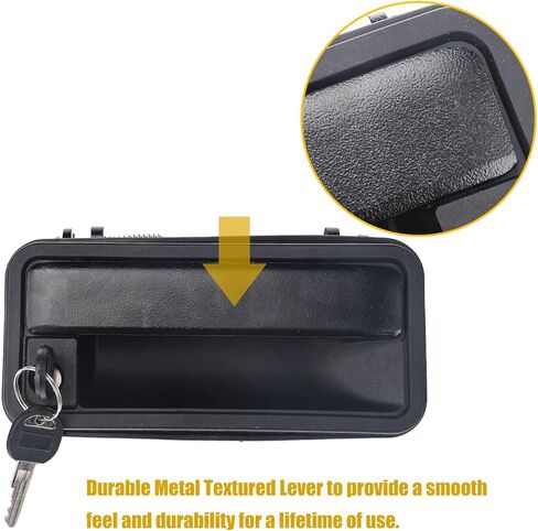 مقابض أبواب خارجية معدنية 3 مرايا مع أسطوانات قفل ومفاتيح متوافقة مع 1995-2000 تشيفي تاهو جي إم سي بيك اب سوبربان C/K1500 C/K2500 C/K3500 يوكون (الجانب الأيسر والأيمن) 15742229 15742230 in Kuwait