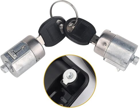 مقابض أبواب خارجية معدنية 3 مرايا مع أسطوانات قفل ومفاتيح متوافقة مع 1995-2000 تشيفي تاهو جي إم سي بيك اب سوبربان C/K1500 C/K2500 C/K3500 يوكون (الجانب الأيسر والأيمن) 15742229 15742230 in Kuwait