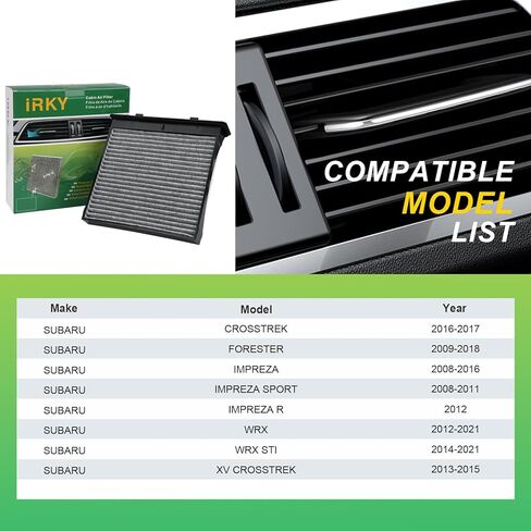 فلتر هواء المقصورة CF10930 مع الكربون المنشط متوافق مع سوبارو Crosstrek Forester Impreza Sport Wrx Sti Xv Crosstrek CP930 in Kuwait