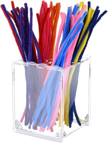 Acrylic Pipe Cleaners Storage & Organizer, Pipe Cleaners Holder with Separation, Fit for Pipe Cleaners Art and Craft Supplies, with Installation Tools (Clear) in Saudi Arabia