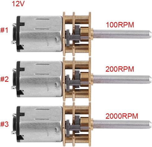 DC 12V Geared Motor Electric Micro Speed Reduction Gear Box with Long Output Shaft for Robot DIY Output Shaft Diameter 3mm (12V 2000RPM) in Saudi Arabia
