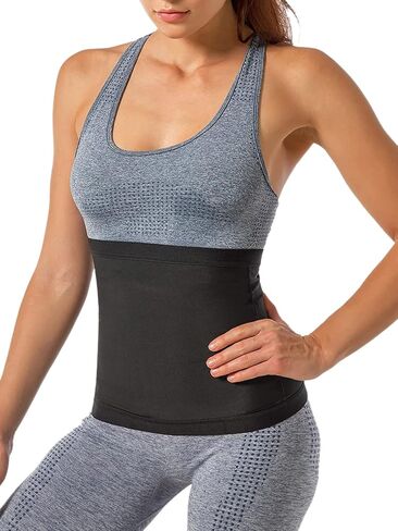 MakeMeChic Women's Sweat Belt Workout Sports Belly Band Waist Trainer Trimmer Slimming Shapewear in Saudi Arabia