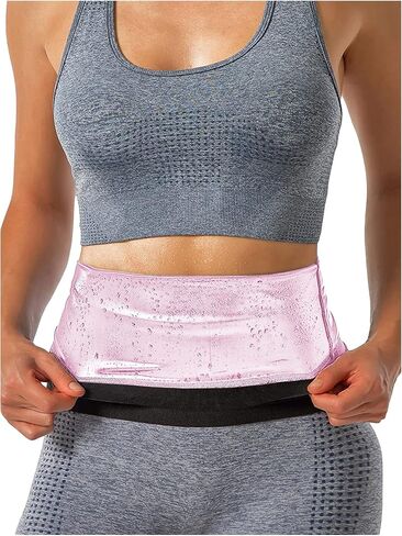 MakeMeChic Women's Sweat Belt Workout Sports Belly Band Waist Trainer Trimmer Slimming Shapewear in Saudi Arabia