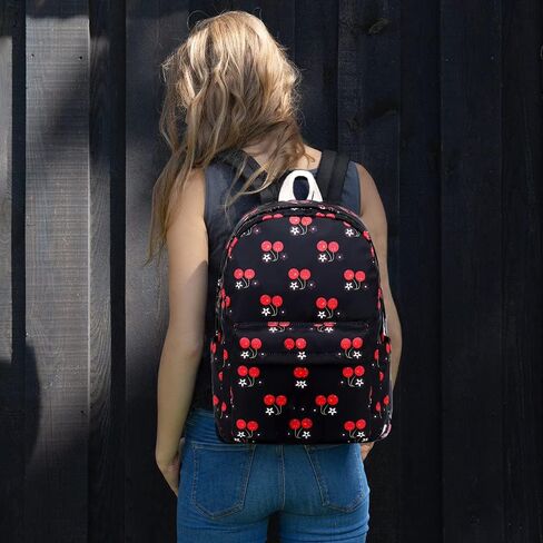 حقيبة ظهر للبنات حقائب مدرسية للأطفال وحقائب كتب للمراهقات وحقائب ظهر للفتيات المراهقات مع صندوق غداء وحقائب أقلام رصاص وحقيبة نهارية للسفر (أسود كرزي) in Kuwait