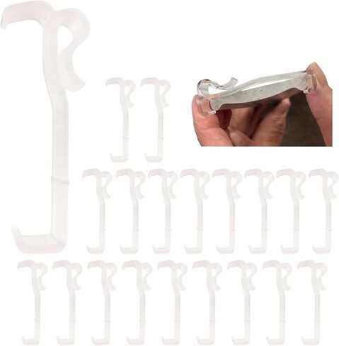 2.5 Inch Clear Valance Clips for Top Blind Brands & Window Shades, 20-Pack - Sturdy Plastic Brackets, Ideal for Wood, Faux Wood & Metal Treatments in Home & Office Settings,by Amazing Drapery Hardware in Saudi Arabia