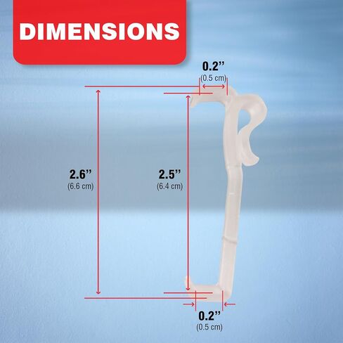 2.5 Inch Clear Valance Clips for Top Blind Brands & Window Shades, 20-Pack - Sturdy Plastic Brackets, Ideal for Wood, Faux Wood & Metal Treatments in Home & Office Settings,by Amazing Drapery Hardware in Saudi Arabia
