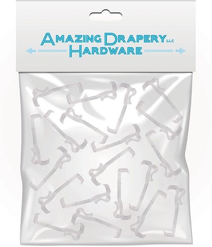 2.5 Inch Clear Valance Clips for Top Blind Brands & Window Shades, 20-Pack - Sturdy Plastic Brackets, Ideal for Wood, Faux Wood & Metal Treatments in Home & Office Settings,by Amazing Drapery Hardware in Saudi Arabia