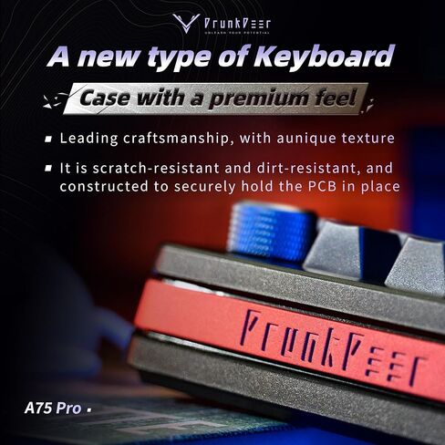 DrunkDeer A75 Pro Magnetic Switch Keyboard Rapid Trigger Mechanical Gaming Keyboard Adjustable Actuation Hall Switches RGB PBT Keycap Compact TKL 82Keys Wired USB，with Knob in Saudi Arabia