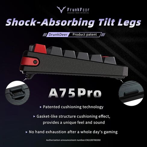 DrunkDeer A75 Pro Magnetic Switch Keyboard Rapid Trigger Mechanical Gaming Keyboard Adjustable Actuation Hall Switches RGB PBT Keycap Compact TKL 82Keys Wired USB，with Knob in Saudi Arabia