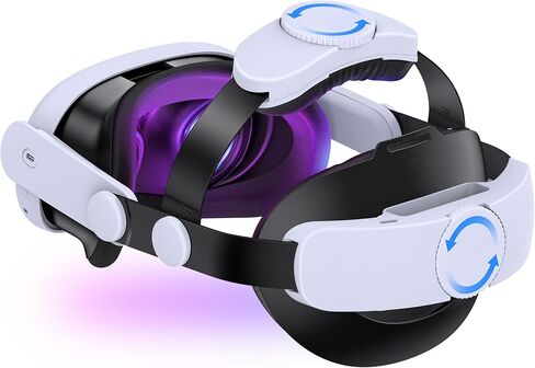 حزام رأس مريح لـ Meta/Oculus Quest 3 & Quest 2، استبدال حزام النخبة لـ Meta/Oculus Quest 3 & Quets 2 حزام الملحقات مع مقابض مزدوجة قابلة للتعديل in Kuwait