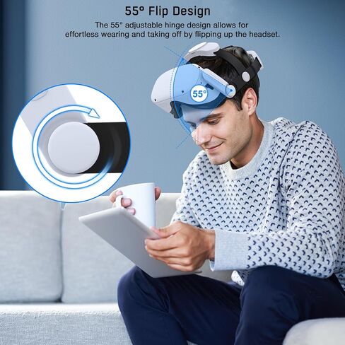 حزام رأس مريح لـ Meta/Oculus Quest 3 & Quest 2، استبدال حزام النخبة لـ Meta/Oculus Quest 3 & Quets 2 حزام الملحقات مع مقابض مزدوجة قابلة للتعديل in Kuwait
