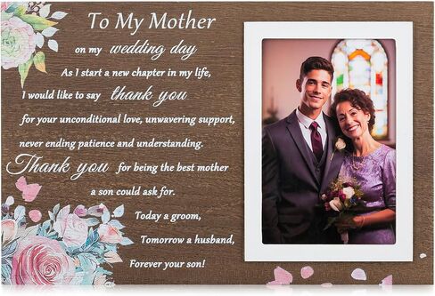 NUPTIO Mother of Bride Gifts: Mom Daughter Picture Frames Thank You Mama Gift Wood Photo Frame 4x6 Inch for Wedding Engagement Bridal Shower Present Best Mothers Presents - Forever Your Little Girl in Saudi Arabia