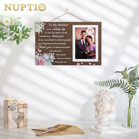 NUPTIO Mother of Bride Gifts: Mom Daughter Picture Frames Thank You Mama Gift Wood Photo Frame 4x6 Inch for Wedding Engagement Bridal Shower Present Best Mothers Presents - Forever Your Little Girl in Saudi Arabia