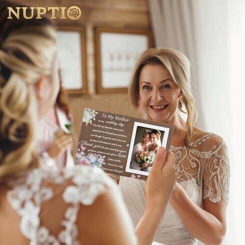 NUPTIO Mother of Bride Gifts: Mom Daughter Picture Frames Thank You Mama Gift Wood Photo Frame 4x6 Inch for Wedding Engagement Bridal Shower Present Best Mothers Presents - Forever Your Little Girl in Saudi Arabia