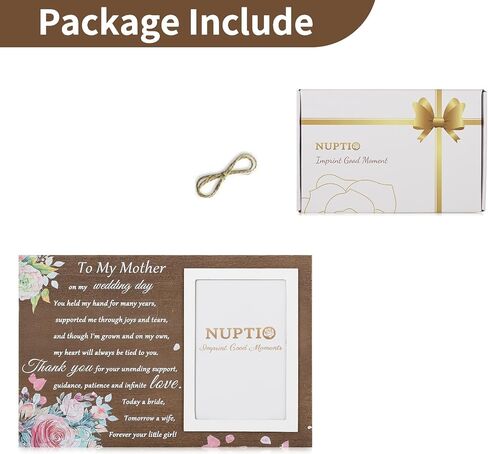 NUPTIO Mother of Bride Gifts: Mom Daughter Picture Frames Thank You Mama Gift Wood Photo Frame 4x6 Inch for Wedding Engagement Bridal Shower Present Best Mothers Presents - Forever Your Little Girl in Saudi Arabia