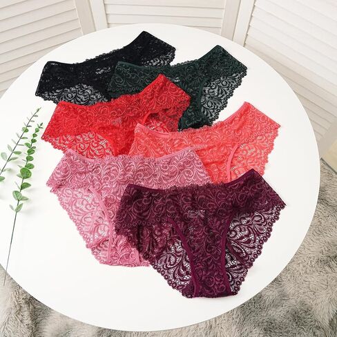 Sexy Lace Underwear for Women Cheeky Hipster Panties Soft breathable Ladies Bikini Multicolor 6 Pack in Saudi Arabia