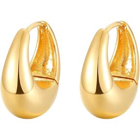Hoop Earrings for Women Chunky Gold Hoop Earrings Thick Gold Hoop Earrings Huggie Hoop Earrings Silver Hoop Earrings