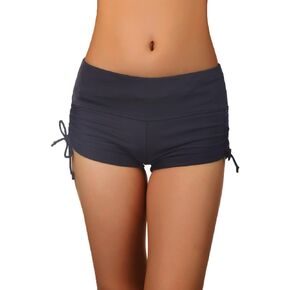 Women's Lace Crochet Overlay Strappy Swim Board Shorts with Panty Liner