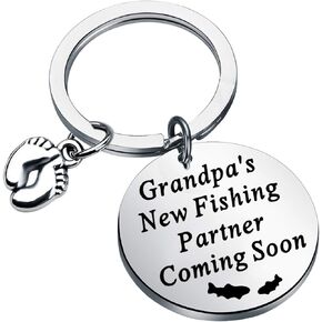Grandpa to Be Gift Grandpas New Fishing Partner Coming Soon Keychain Papa Gifts