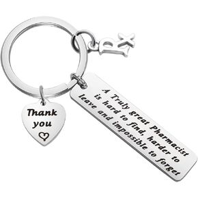 ENSIANTH Pharmacist keychain A Truly Great Pharmacist is Hard to Find Pharmacist Appreciation Gift Rx Graduation Gift