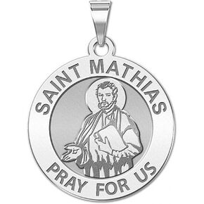 PicturesOnGold.com Saint Mathias Religious Medal - 2/3 Inch Size of Dime, Sterling Silver