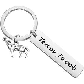 PLITI Wolf Charm Keychain Team Jacob Fans Jewelry Wolf Lover Gifts TV Show Inspirational Gifts for Family Friend