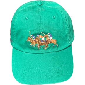 POLO RALPH LAUREN Men's Polo Match Baseball Cap Green Leather Strap