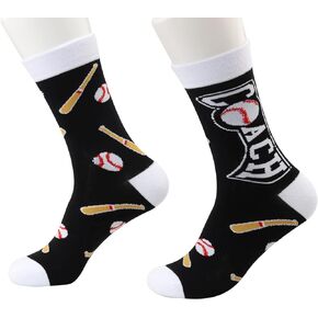 MBMSO Baseball Coach Gifts Socks 2 Pair Novelty Baseball Socks Thank You Gift for Baseball Coach Appreciation Gifts