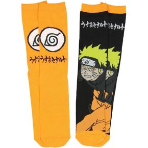 Anime Naruto Shippuden Unisex 2 Pair Crew Cut Socks Cosplay One Size