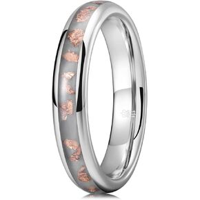 THREE KEYS JEWELRY 4mm/8mm Black Domed High Polished Tungsten Ring Wedding Band Engagement Ring for Men Women Couple Comfort Fit Inlay Rose Gold Folis/Custom Ring