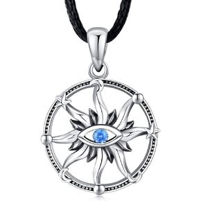 Eusense 925 Sterling Silver/Gold Plated Evil Eye Jewelry Collection for Women Men Eye of Horus, Ankh Cross, Anubis & Illuminati Masonic Pendants