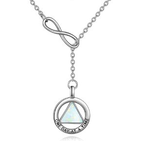 YAFEINI Sobriety Gift 925 Sterling Silver Narcotics Anonymous Necklace NA Recovery Symbol Sobriety narcotics Anonymous Jewerly Gifts for Women (NA necklace)