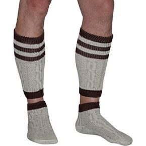 Dirndl Trachten Haus 2 Piece Long Embroidered German Lederhosen Cotton Socks Cream/Brown