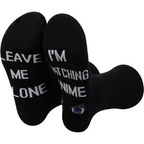 ZJXHPO Anime Socks Anime Lover Socks Kawaii Socks Gift For Anime Fan Leave Me Alone I'm Watching Anime Novelty Socks