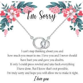 TGBJE I'm Sorry Gift I'm Sorry Necklace Say Sorry Gift Girlfriend Apology Gift Forgiveness Gift To Say You're Sorry Jewelry Gift