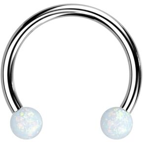 16 GA Implant Grade Titanium Threadless Horseshoe With Opal Ball Ends in Saudi Arabia