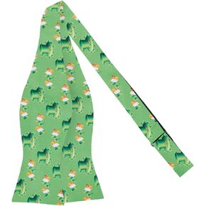 Jacob Alexander Men's Happy Saint Patrick's Day Leprechaun Hat Ireland Flag Diagonal Freestyle Self-Tie Bow Tie - Green