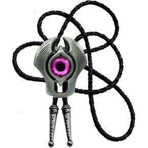 Moranse Bolo Tie Evil Eye جوهرة طبيعية نمط رعاة البقر الغربي مع ربطة عنق من جلد البقر in Kuwait