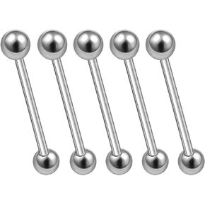 MATIGA 5Pcs Surgical Steel 18 gauge Barbell Earrings Piercing Jewelry Tragus Helix Rook Eyebrow Cartilage 3mm Ball More Choices