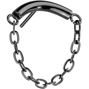 Amelia Fashion Implant Grade Titanium Threadless Push In Chain Linked Curved Bar (Fits All Threadless Pin Sizes 14GA-20GA)