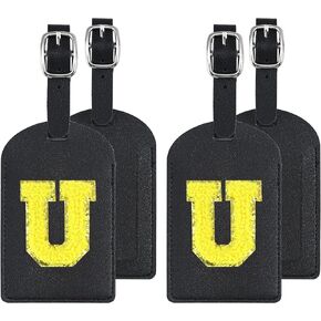 2 Pack Luggage Tags for Suitcases, PU Leather Initial G Personalized Personalized Luggage Tag Funny Cute Kids Travel Tags for Baggage Handbag Travel Bag Tag PU Leather for Suitcase(A)