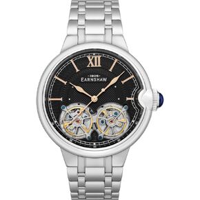 Thomas Earnshaw Barralier Double Heart Men's Automatic 42mm Watch with Solid Stainless Steel Bracelet ES-8266