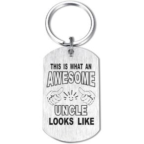 to My Uncle Gifts, Best Uncle Birthday Christmas Father's Day Keychain, Cool Uncle Present from Niece Nephew