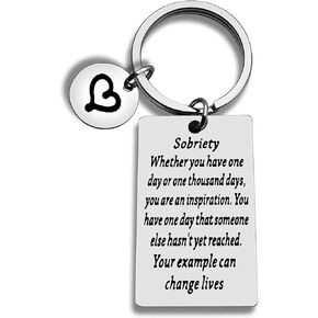 Sobriety Gift for Men Women Addiction Recovery Gift Sobriety Keychain NA AA Recovery Jewelry Sobriety Sympathy Gift for Alcoholics Recovering Sober Jewelry Sober Gifts Keychain Encouragement Recovery