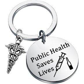 Gzrlyf Healthcare Worker Keychain Public Health Nurse Gifts Epidemiologist Gifts Public Health Saves Lives Keychain