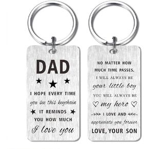 To My Dad Christmas Keychain Gifts From Daughter Son- Dad Xmas Valentines Father's Day Presents