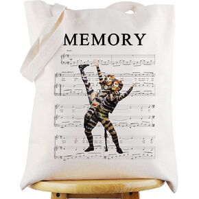 WZMPA Cats Musical Canvas Tote Bag Cats Gift Electricity Broadwaycats Memory Shoulder Bag Broadway Musical Merchandise